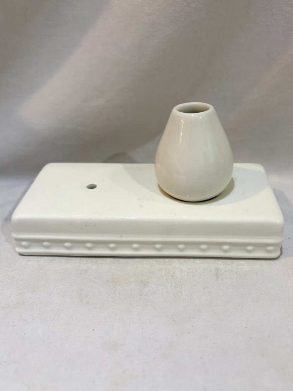 Nora Fleming Stoneware Retired PEARL DOT BUD VASE TOOTHPICK Holder
